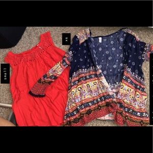 RED TOP WITH CUTE NAVY COVER